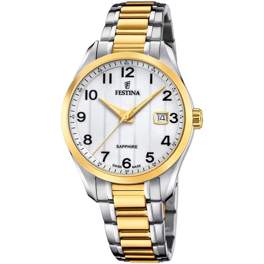 Festina Swiss Made F20027/1 Herren Armbanduhr Weiß • Saphirglas • Swiss Made