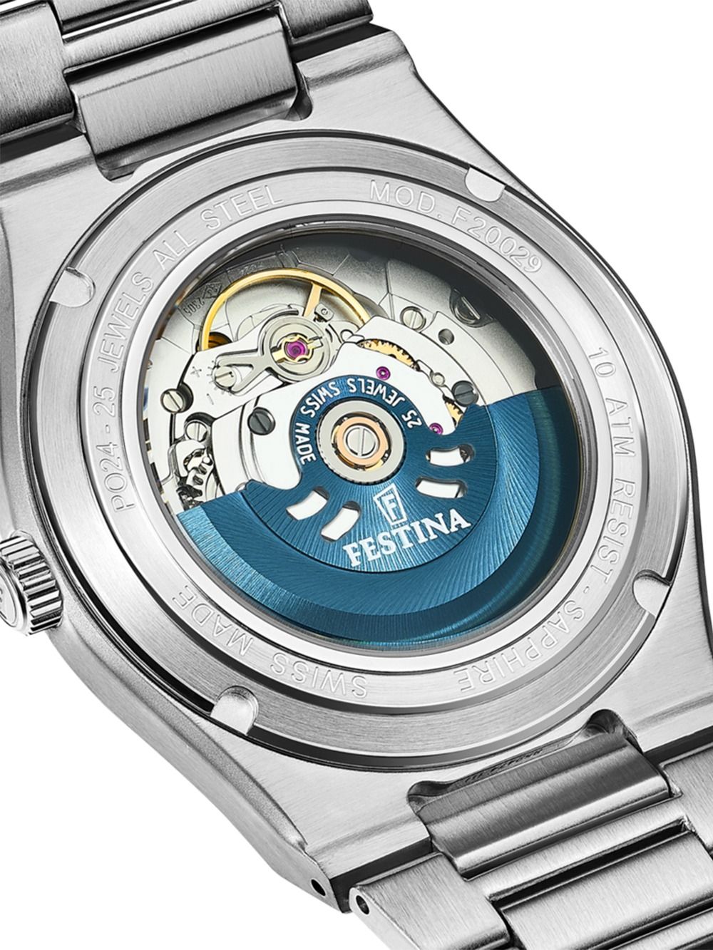 Festina Rivé F20029/1 Damen Armbanduhr Silber • Automatikwerk Swiss Made • Saphirglas, Bild 3