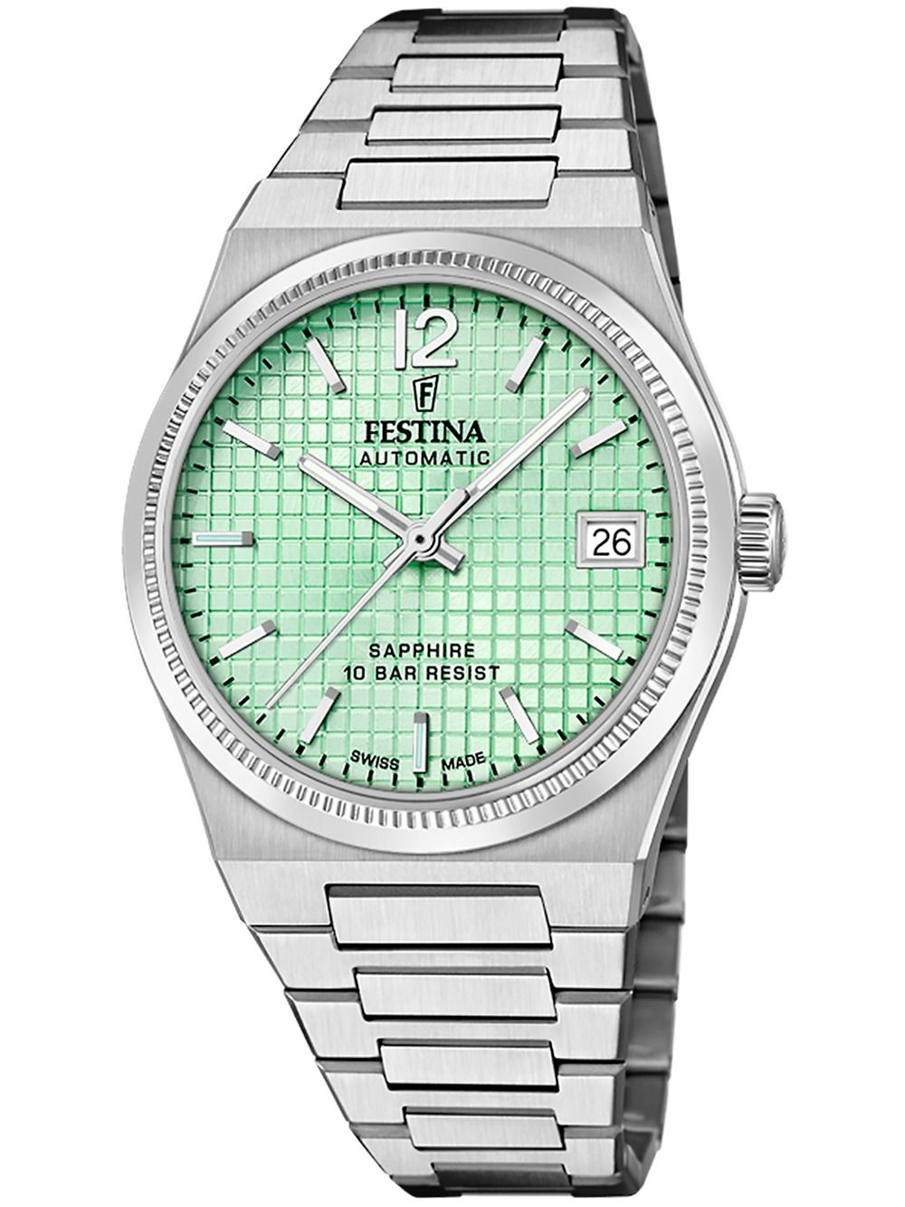 Festina Rivé F20029/3 Damenuhr Hellgrün • Automatikwerk Swiss Made • Saphirglas