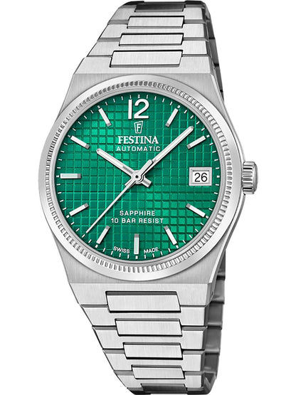 Festina Rivé F20029/5 Damenuhr Grün • Swiss Made Automatik • Saphirglas