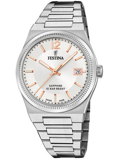 Festina Rivé F20035/2 Damenuhr Silber • Saphirglas • Swiss Made Quarzwerk