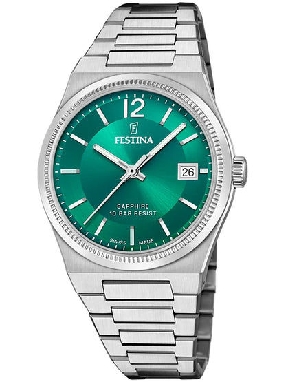 Festina Rivé F20035/5 Damenuhr Grün • Saphirglas • Swiss Made
