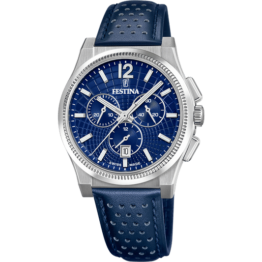 Festina Rivé F20060/2 Herren Armbanduhr Blau • Automatikwerk Swiss Made • Saphirglas