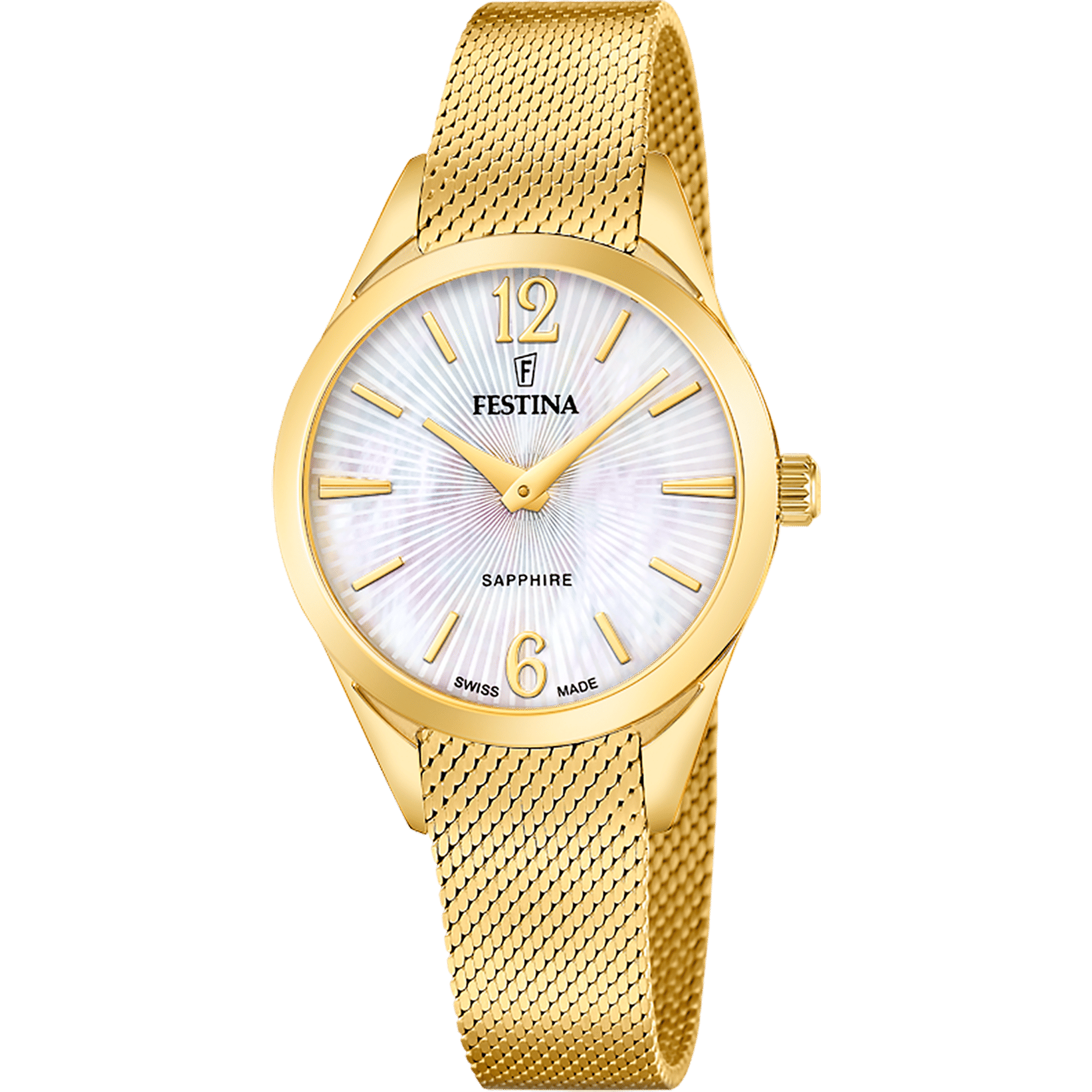 Festina Grace F20077/1 Damenuhr Perlmutt • Saphirglas • Schweizer Quarzwerk