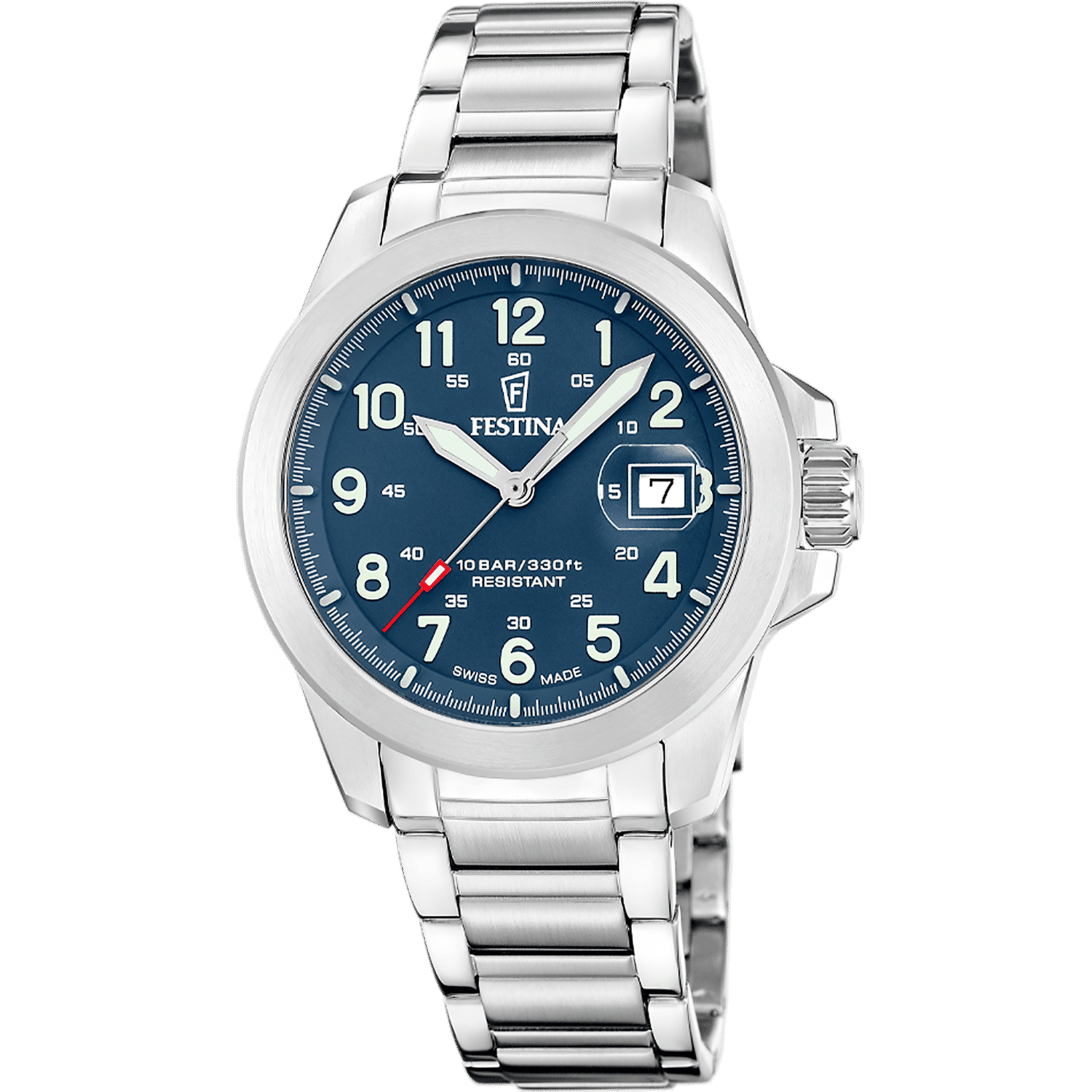 Festina Swiss Made Field Set F20081/2 Herrenuhr Blau • Saphirglas mit Entspiegelung • Super-LumiNova & 10 ATM
