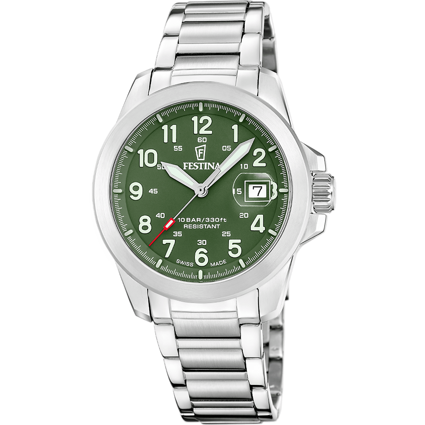 Festina Swiss Made Field F20081/3 Herrenuhr • Saphirglas mit Entspiegelung • 3 Wechselarmbänder