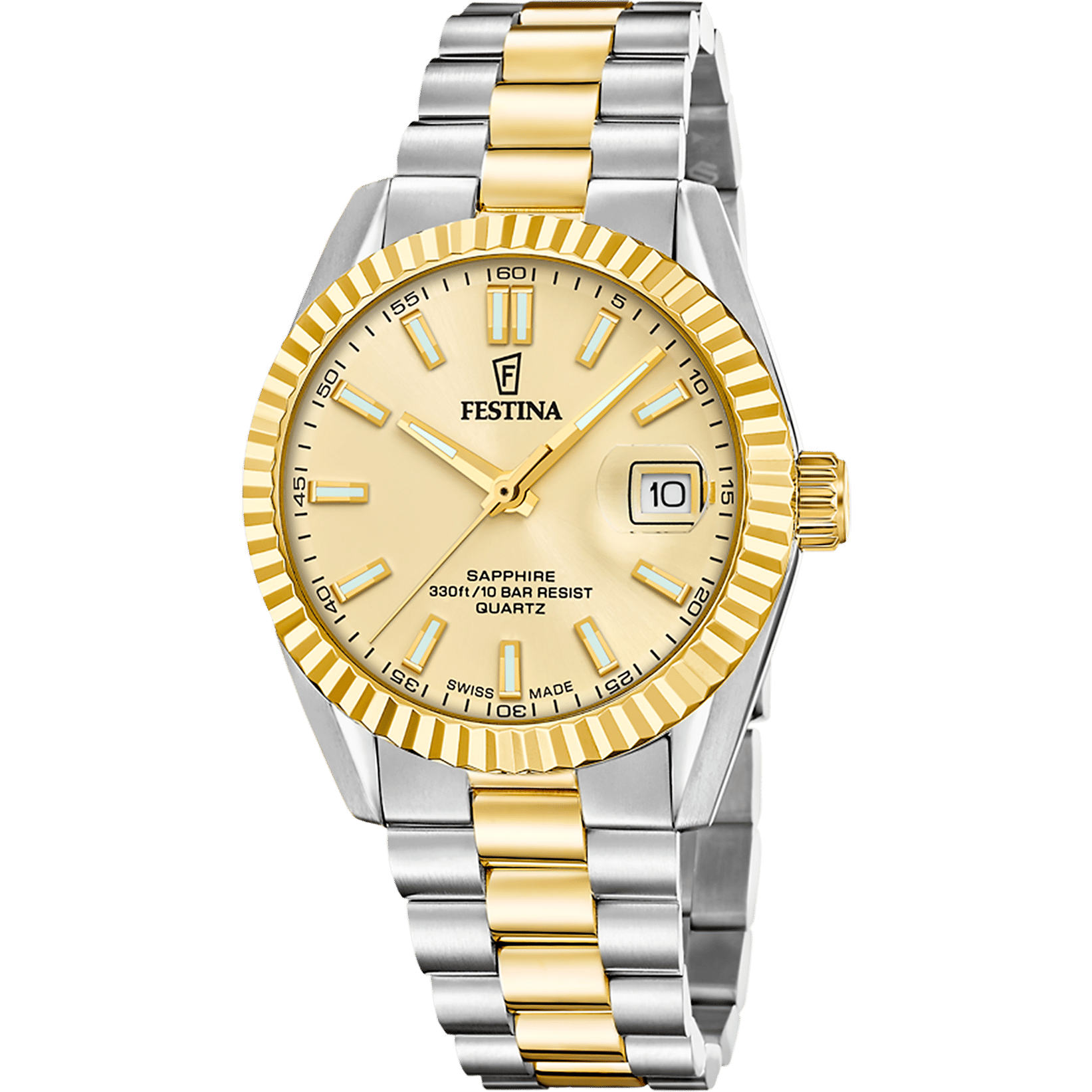 Festina F20085/A Herrenuhr Zweifarbig • Saphirglas • Schweizer Quarzwerk