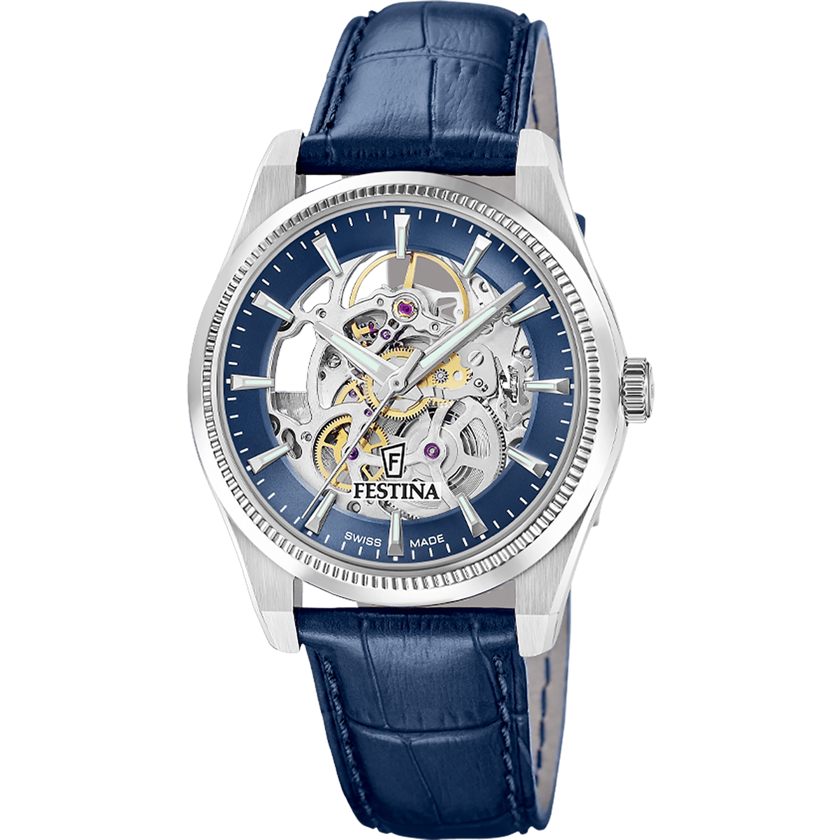 Festina Swiss Made F20095/2 Herrenuhr • Soprod P024 Automatikwerk • Saphirglas Skelett