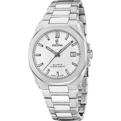 Festina Swiss Made Classic F20100/1 Herrenuhr Silber • Saphirglas • Super-LumiNova