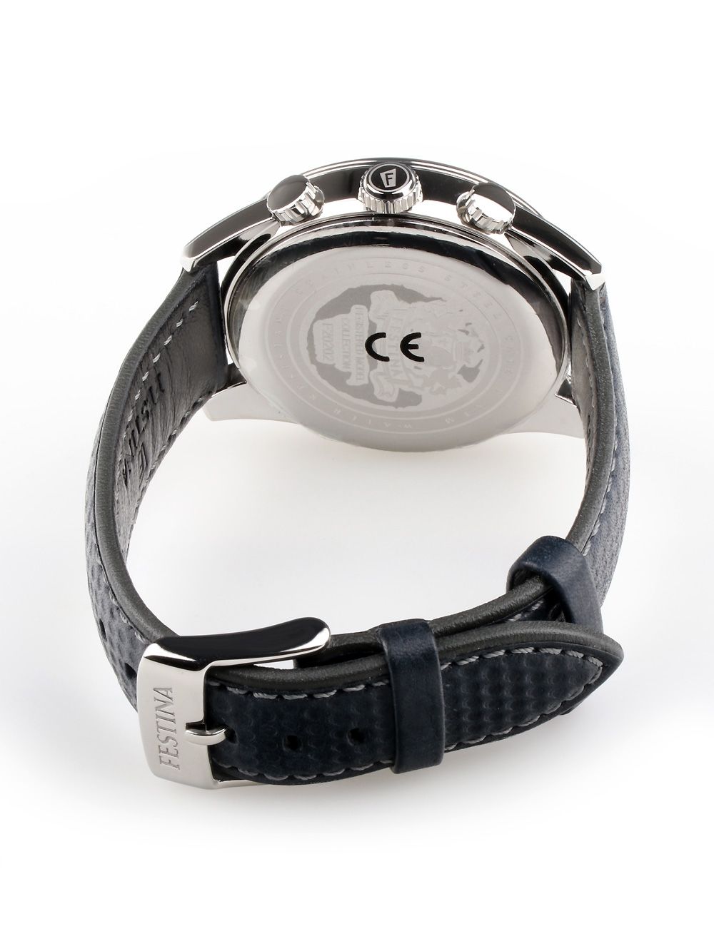 Festina Sport Chronograph F20202/2 Herrenuhr Blau • Quarz-Chronograph • Blaues Lederarmband, Bild 2