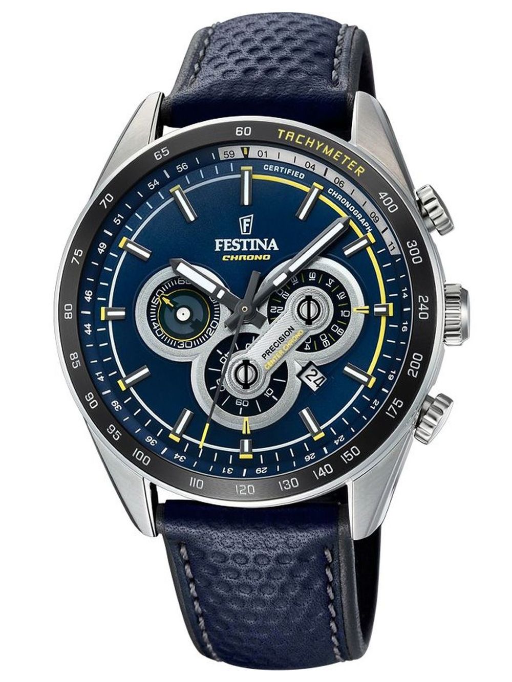 Festina Sport Chronograph F20202/2 Herrenuhr Blau • Quarz-Chronograph • Blaues Lederarmband