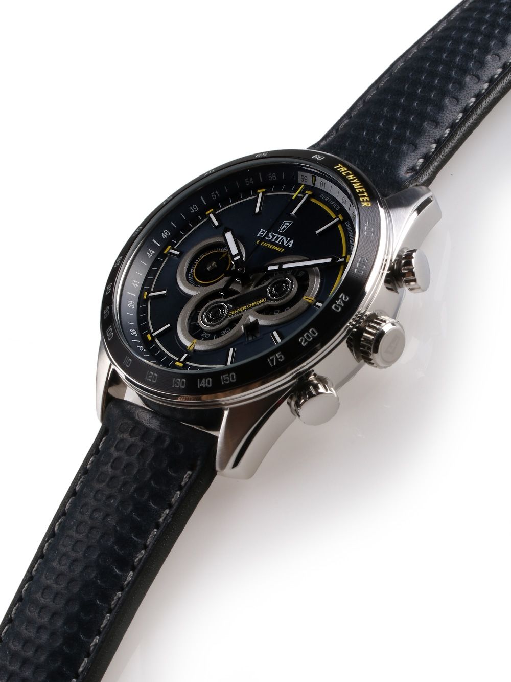 Festina Sport Chronograph F20202/2 Herrenuhr Blau • Quarz-Chronograph • Blaues Lederarmband, Bild 3