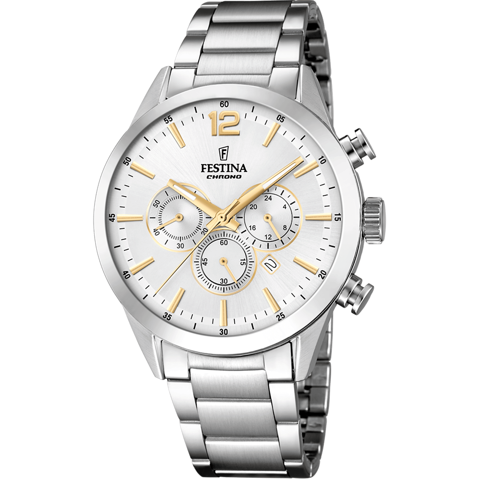 Festina Timeless Chronograph F20343/1 Herrenuhr Silber • Mineralglas • Chronograph