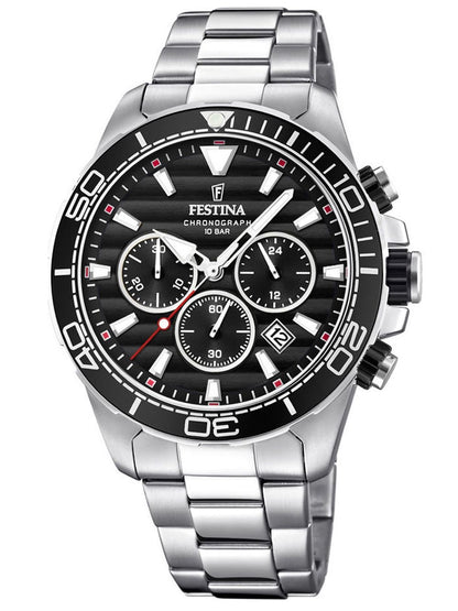 Festina Prestige F20361/4 Herrenuhr Schwarz • Chronograph • Mineralglas