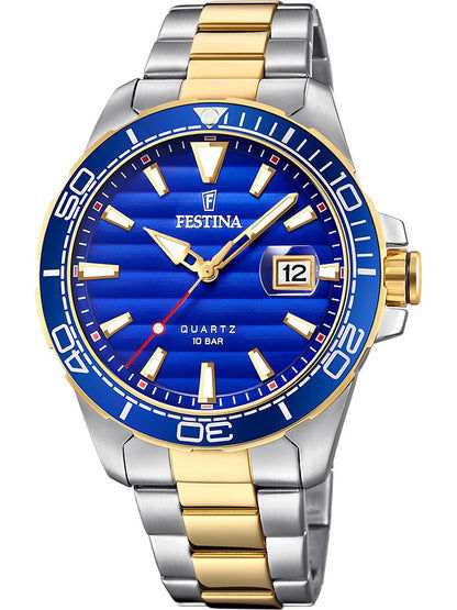 Festina Prestige F20362/4 Herrenuhr Bicolor • Edelstahlgehäuse 44 mm • 10 ATM Wasserdichtigkeit
