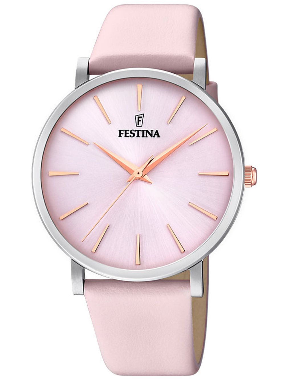 Festina Boyfriend F20371/2 Damenuhr Rosa • Mineralglas • Roségoldene Zeiger