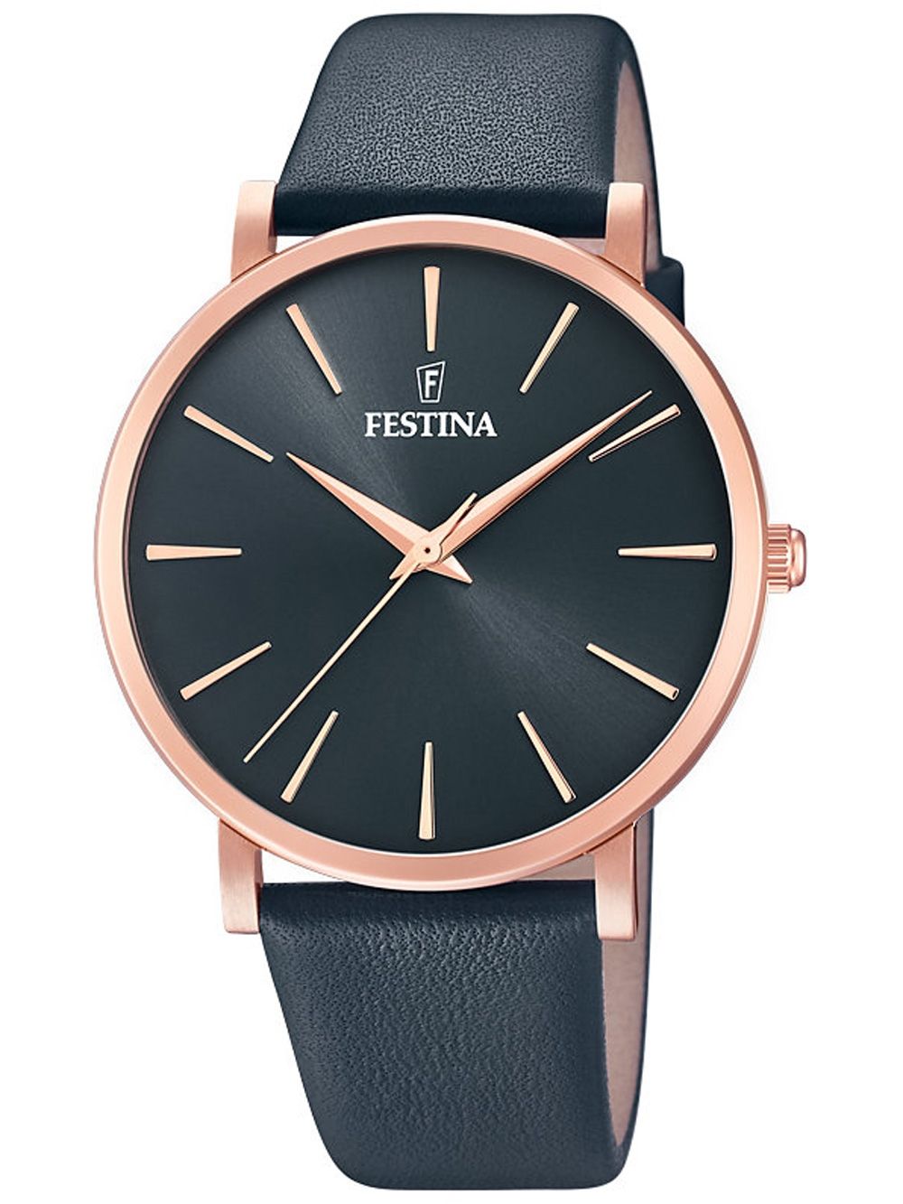 Festina Boyfriend F20373/2 Damenuhr Schwarz • Mineralglas • Lederarmband