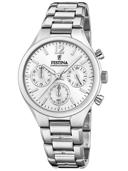 Festina Boyfriend F20391/1 Damenuhr Silber • Chronograph • Mineralglas