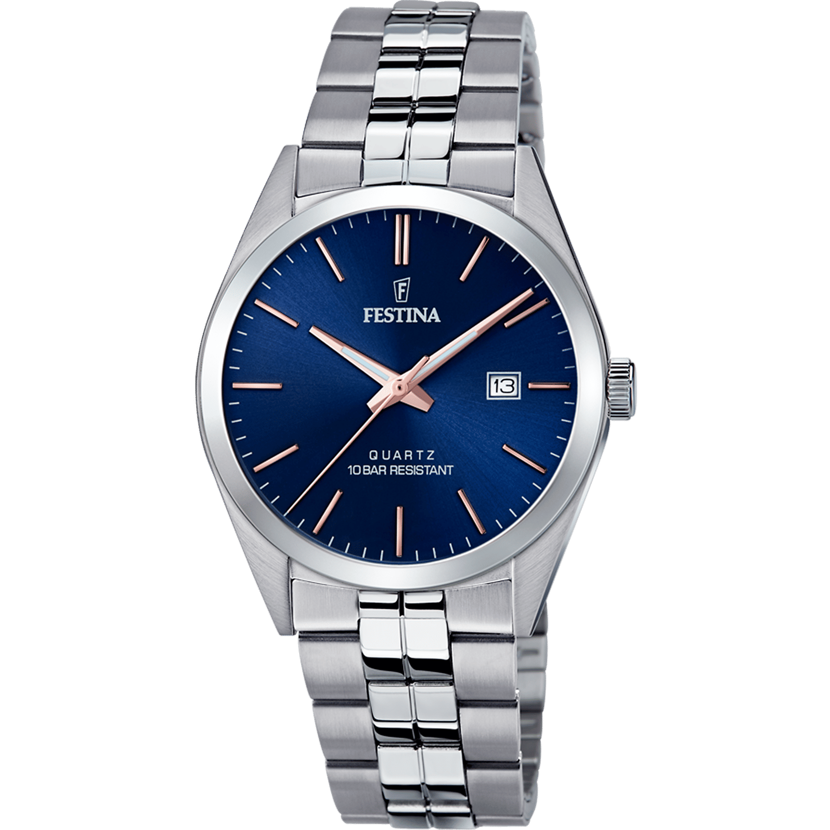 Festina Classics F20437/B Herrenuhr Blau • Mineralglas • 10 ATM Wasserdicht