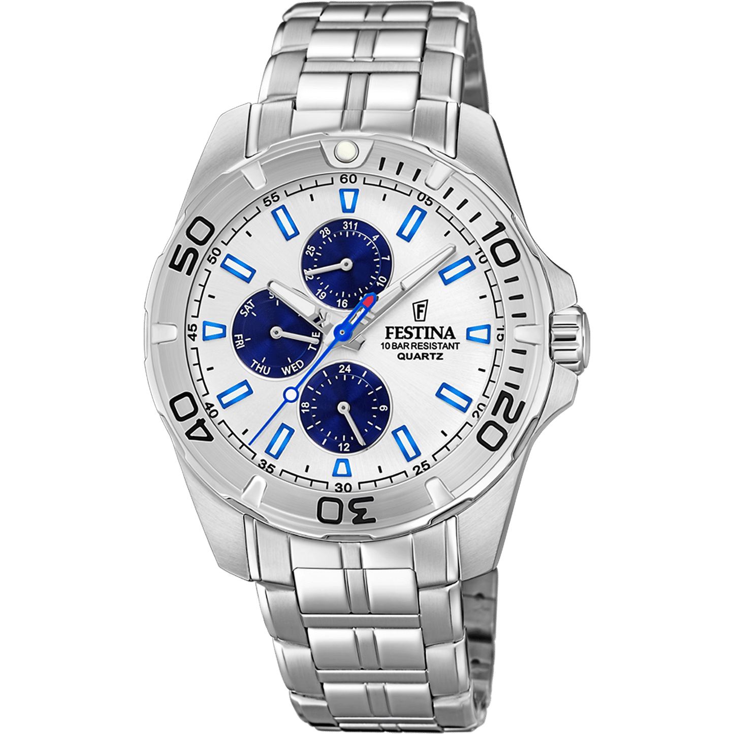 Festina Multifunction Collection F20445/1 Herrenuhr Silber • Mineralglas • 10 ATM