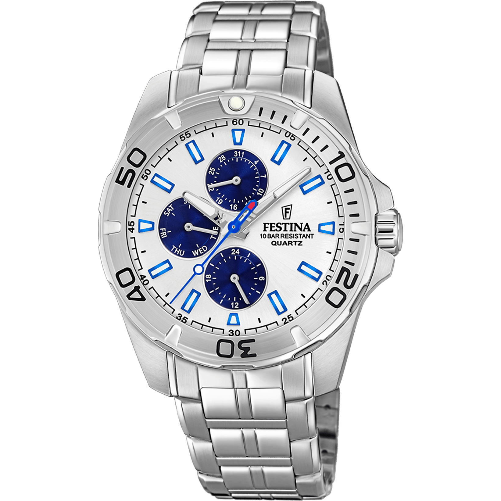 Festina Multifunction Collection F20445/1 Herrenuhr Silber • Mineralglas • 10 ATM