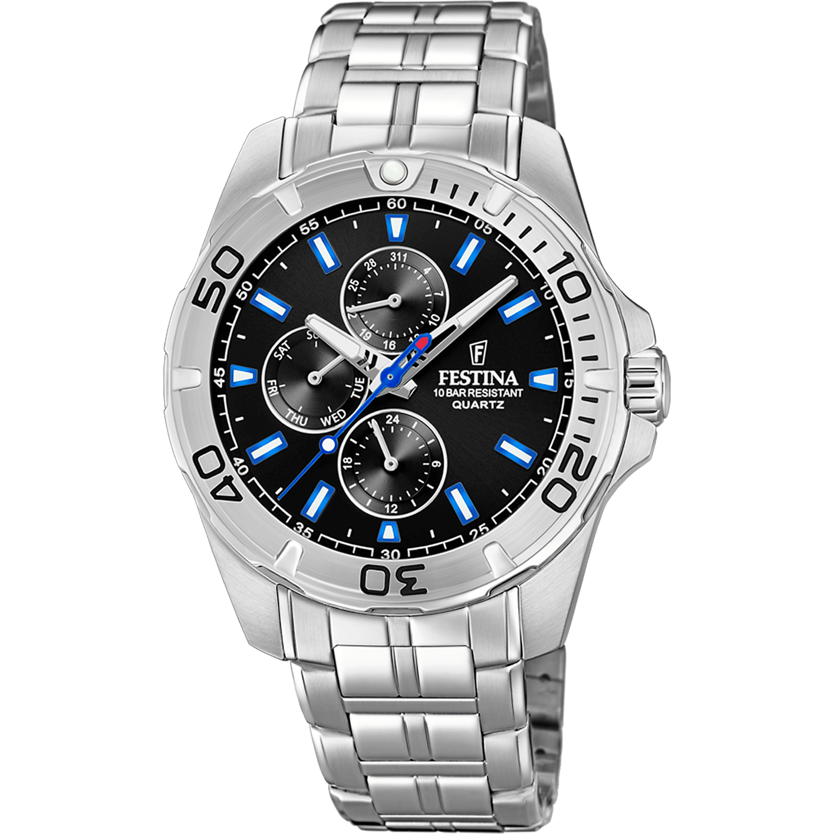 Festina Multifunction F20445/6 Herrenuhr Schwarz • Miyota Quarzwerk • 10 ATM wasserdicht