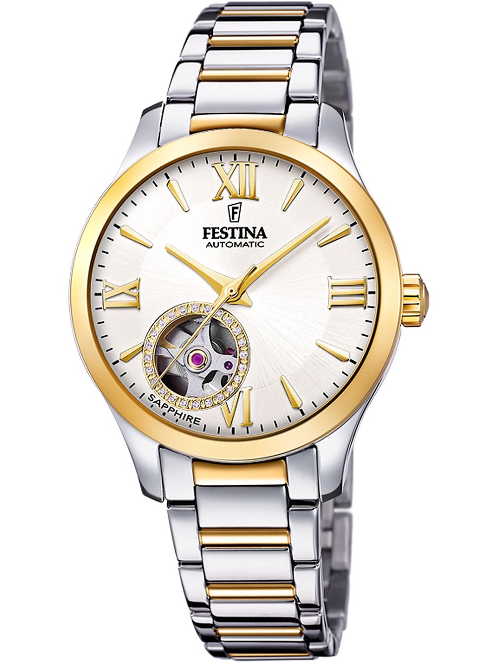 Festina Automatic F20489/1 Damenuhr Bicolor • Saphirglas • Automatikwerk