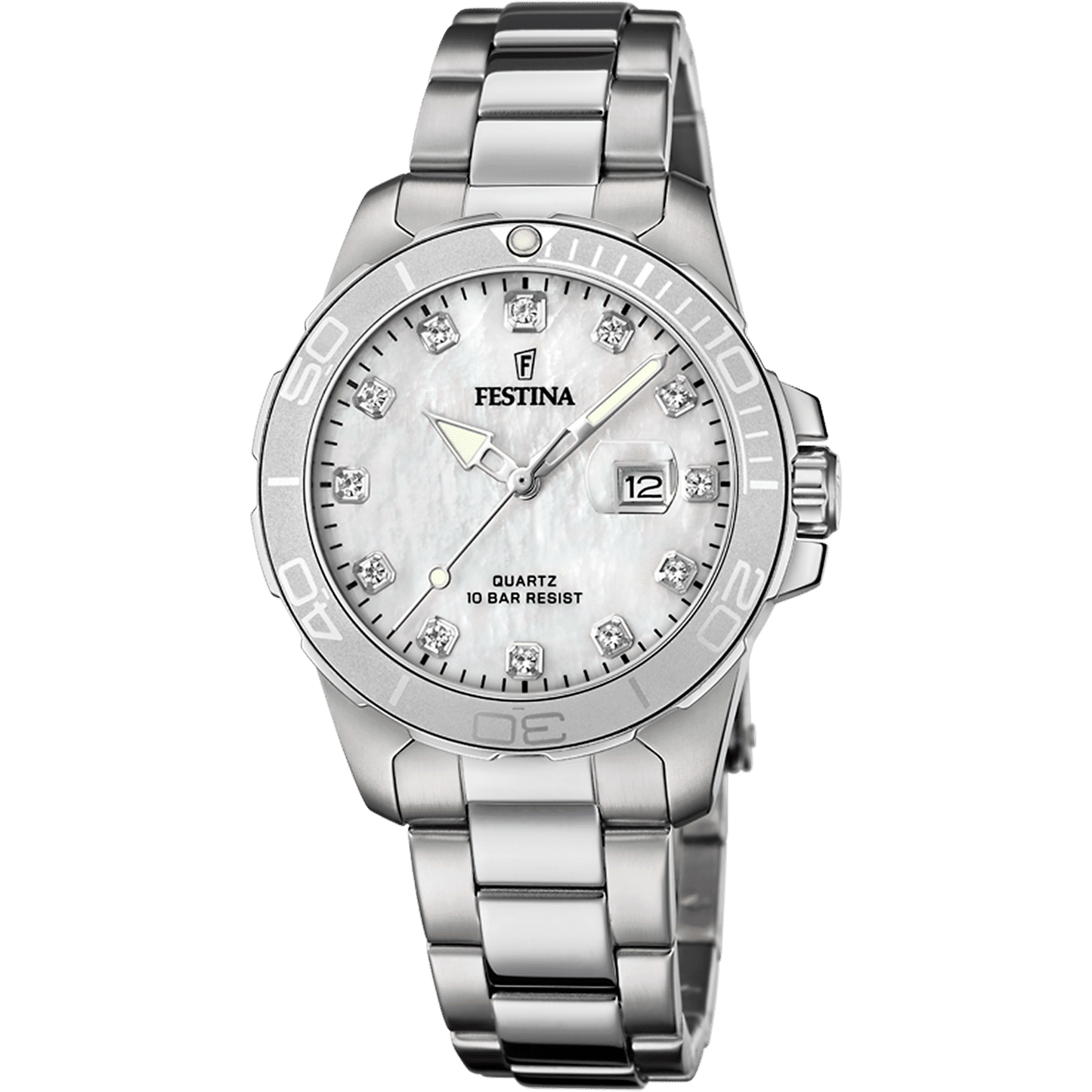 Festina Boyfriend Collection F20503/1 Damenuhr Weiß • Perlmutt-Zifferblatt • Mineralglas