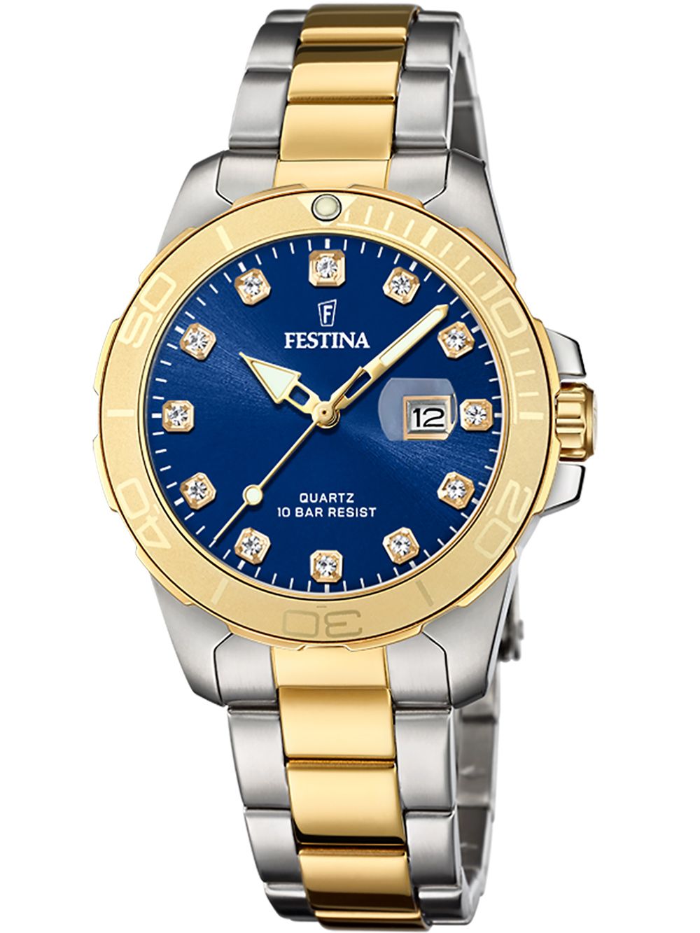Festina Boyfriend F20504/3 Damenuhr Bicolor • Mineralglas • 10 ATM wasserdicht