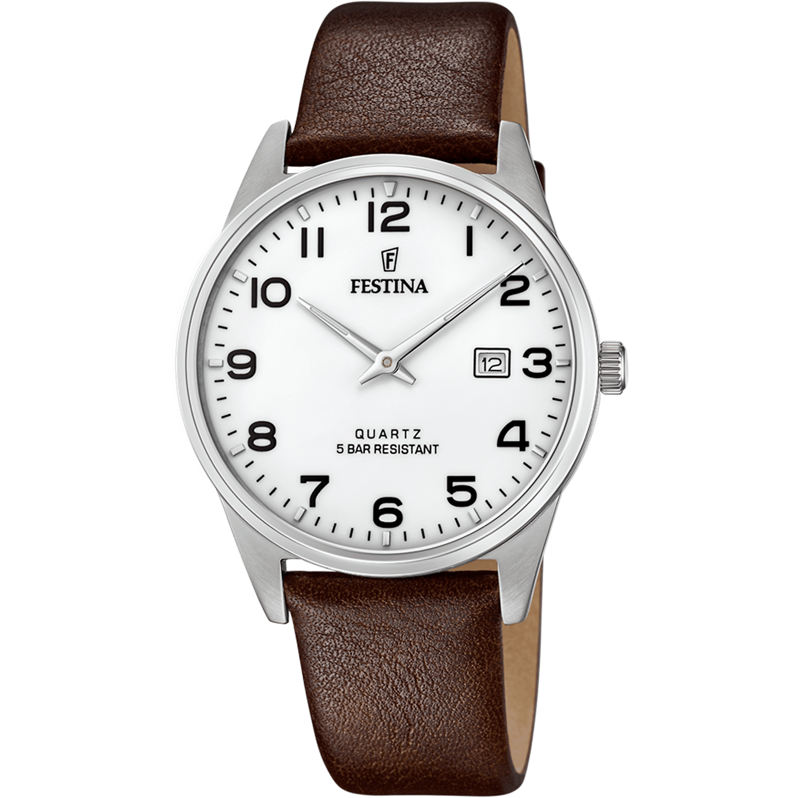 Festina Classics F20512/1 Herrenuhr • Weißes Lederarmband • Klassisches Design