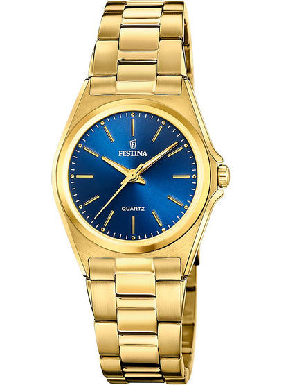 Festina Klassik F20557/4 Damenuhr Blau • Edelstahl-Armband • Quarzwerk