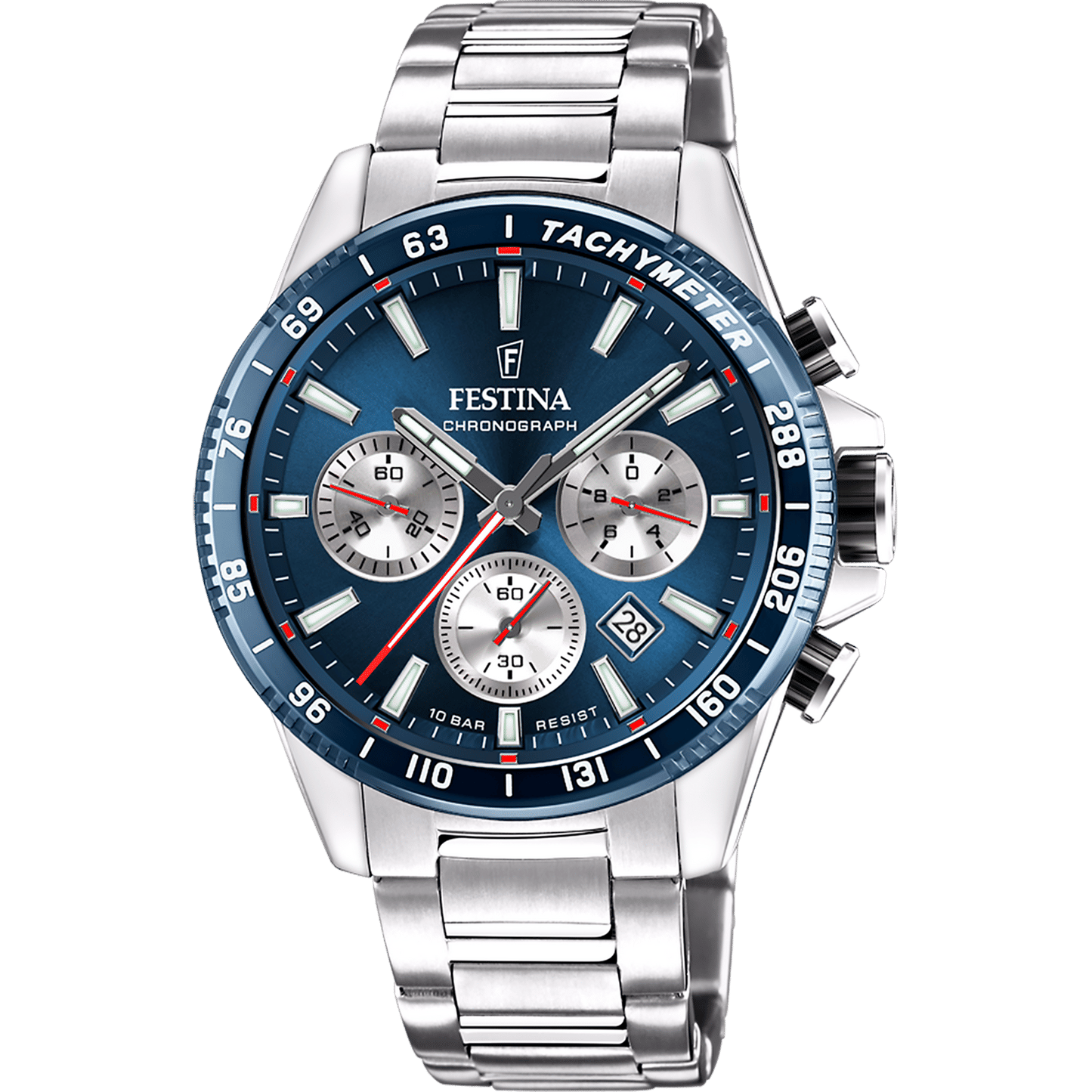 Festina Timeless Chronograph F20560/2 Herrenuhr Blau • Miyota Quarzwerk • 10 ATM wasserdicht