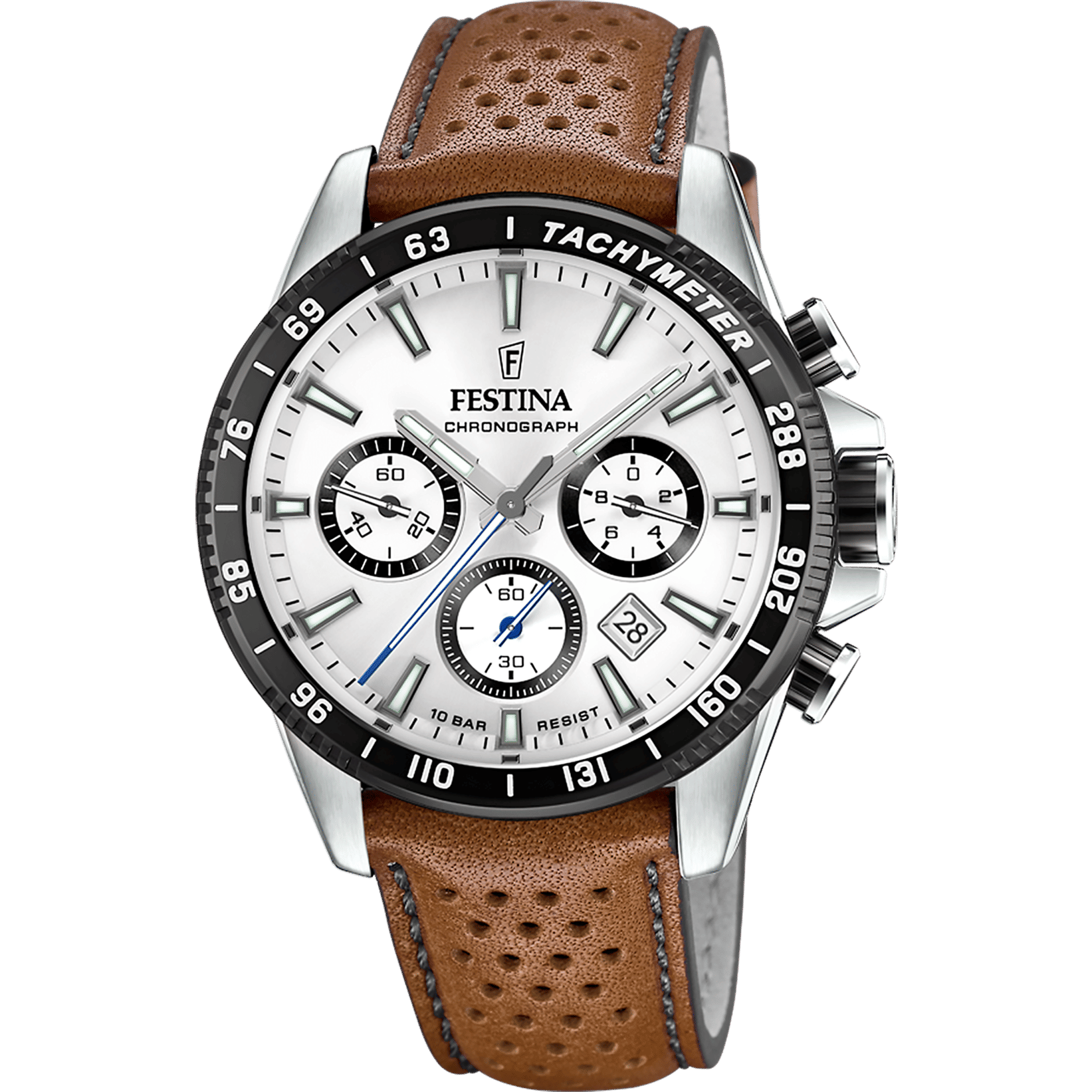 Festina Timeless Chronograph F20561/1 Herrenuhr Silber • Miyota Quarzwerk • Echtlederarmband