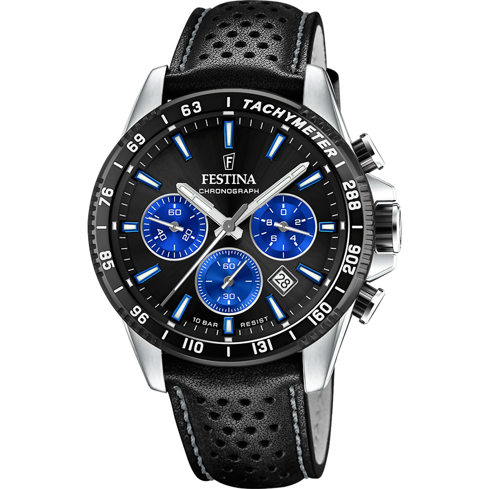 Festina Timeless Chronograph F20561/6 Herrenuhr Schwarz • Miyota Quarzwerk • 10 ATM Wasserdicht