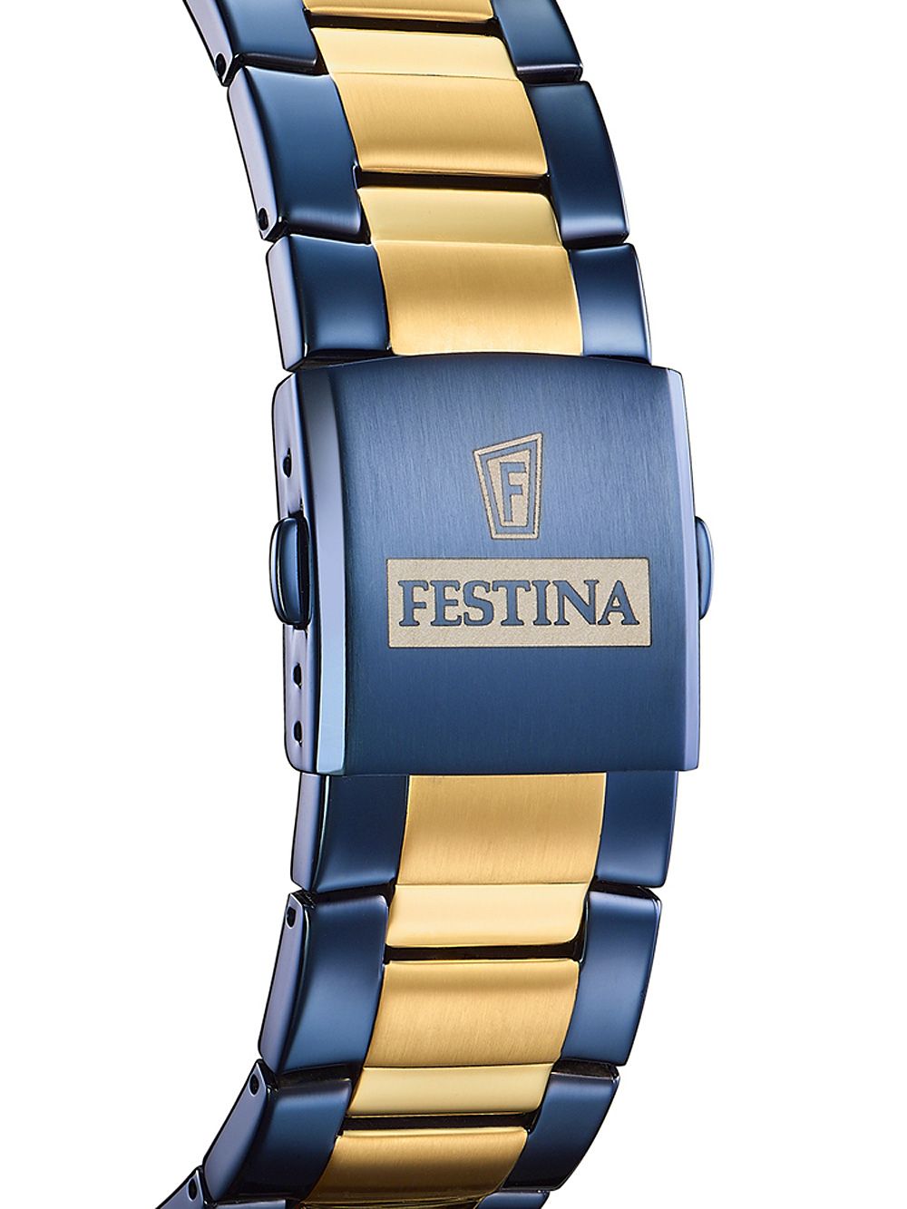 Zegarek męski Festina Sport Chronograph z niebiesko-złotą metalową bransoletą i kopertą