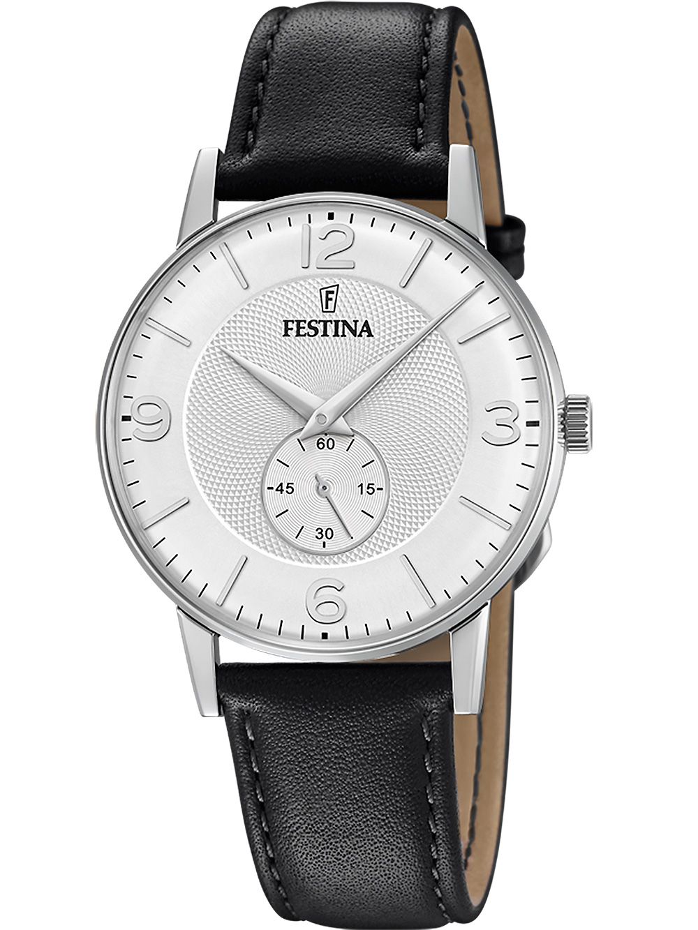 Festina Retro F20566/2 Herrenuhr Blau • Vintage-Design • Schwarzes Lederarmband