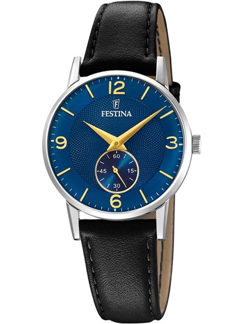 Festina Hebilla F20570/3 Damenuhr Silber • Blaues Zifferblatt • Echtlederarmband