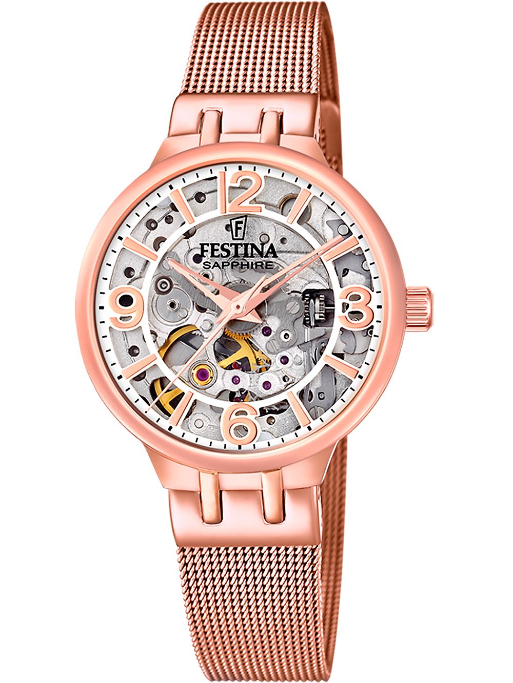 Festina Automatic Skeleton F20581/2 Damenuhr Roségold • Saphirglas • Miyota Automatikwerk