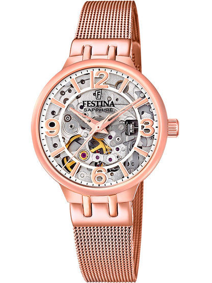 Festina Automatic Skeleton F20581/2 Damenuhr Roségold • Saphirglas • Miyota Automatikwerk