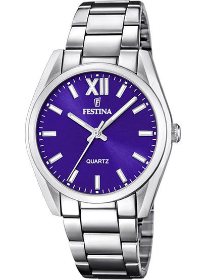 Festina Boyfriend F20622/A Damenuhr Silber • Mineralglas • Edelstahl-Armband