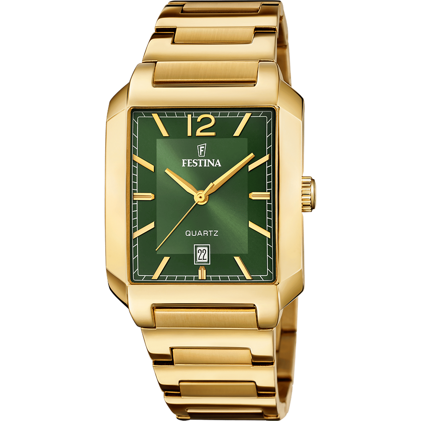 Festina On The Square F20678/5 Herrenuhr Grün • Mineralglas • Quarzwerk
