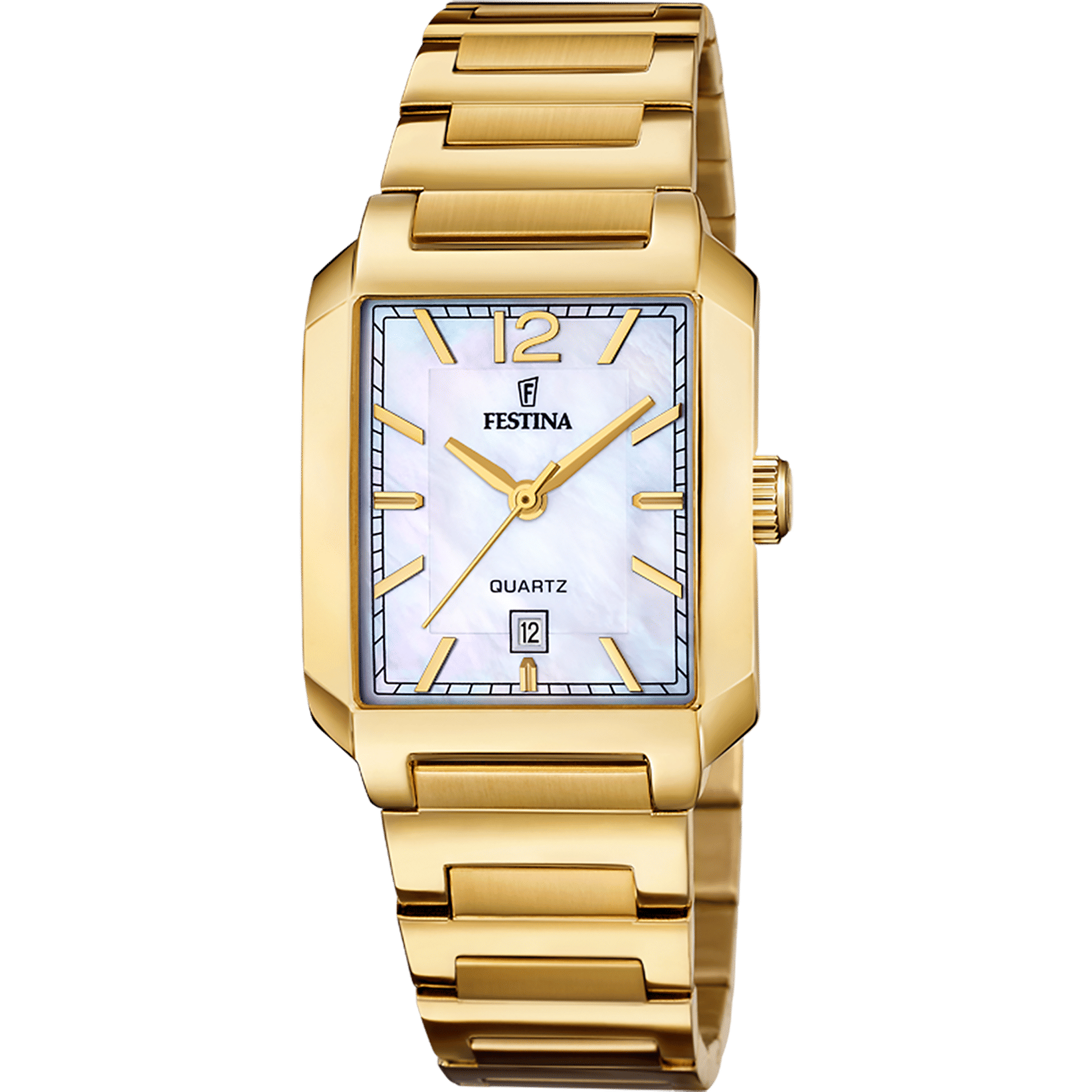 Festina On the Square F20680/2 Damen Armbanduhr Beige • Quarzwerk • Mineral-Glas