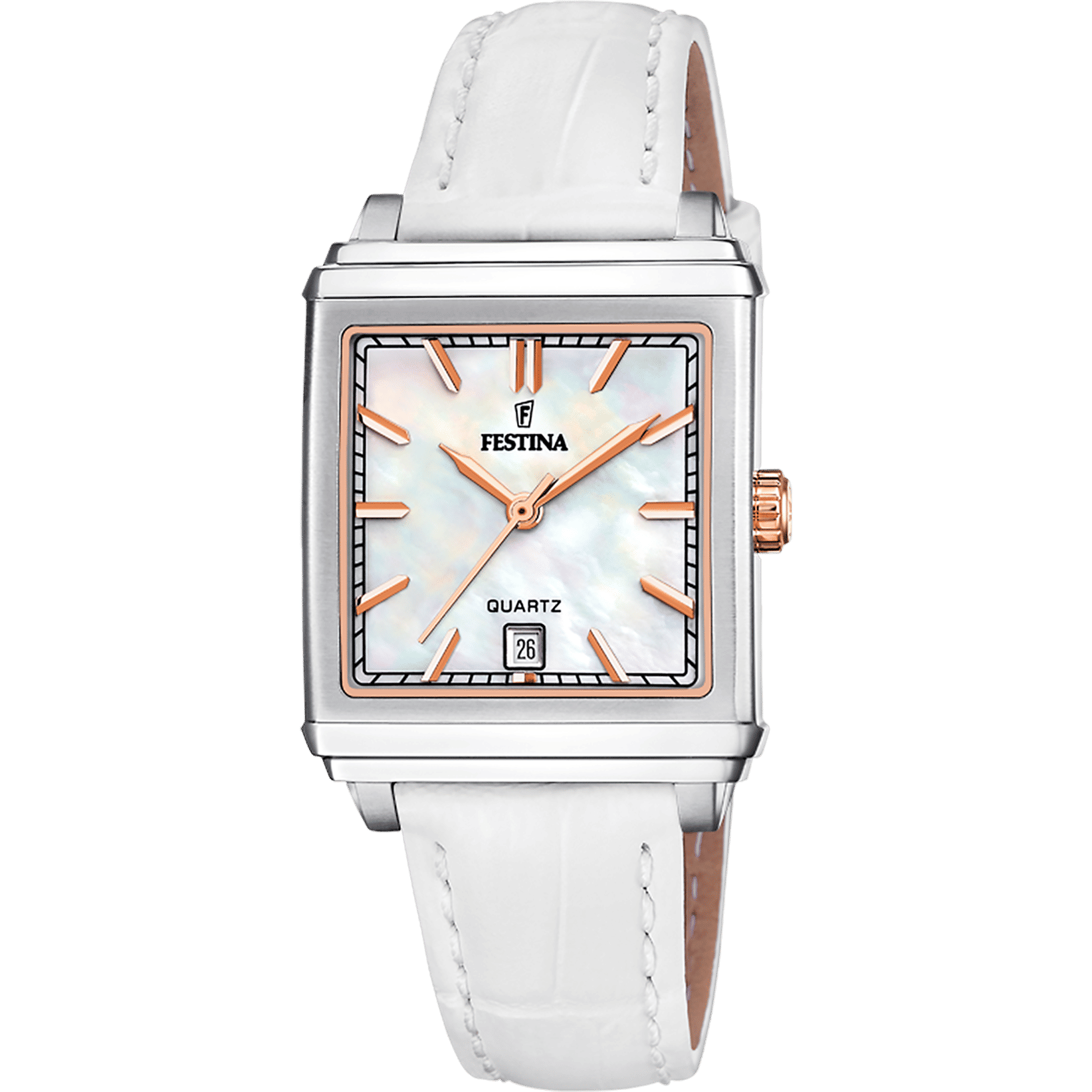 Festina F20682/1 Damenuhr Beige • Quarzwerk • Lederarmband