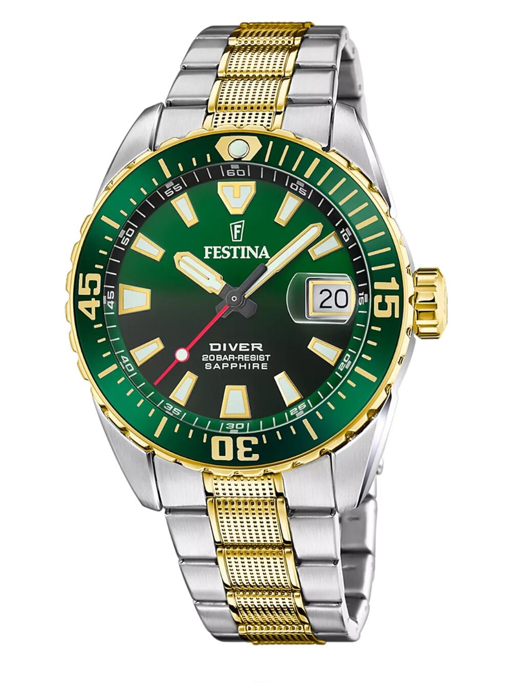 Festina The Originals F20706/2 Herren Armbanduhr Grün • Saphirglas • 20 ATM Wasserdicht