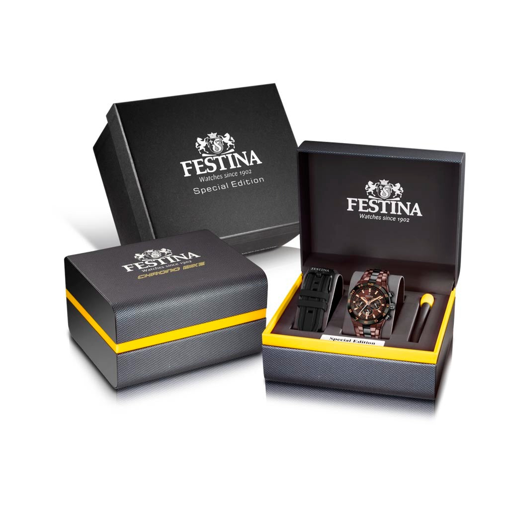 Zegarek Festina Special Edition w czarnym pudełku z żółtą obwódką