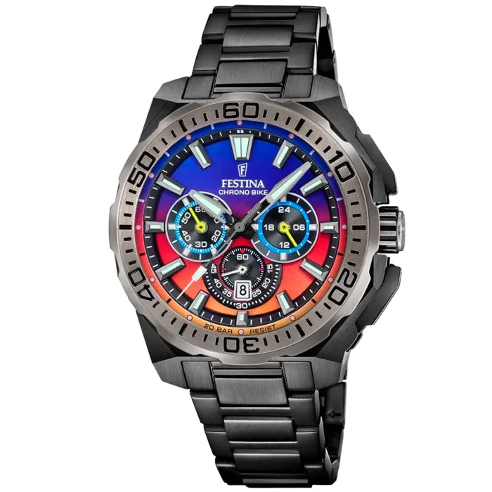 Festina Chrono Bike F20731/2S Herren Armbanduhr Mehrfarbig • Saphirglas • Limitierte Dänemark Edition