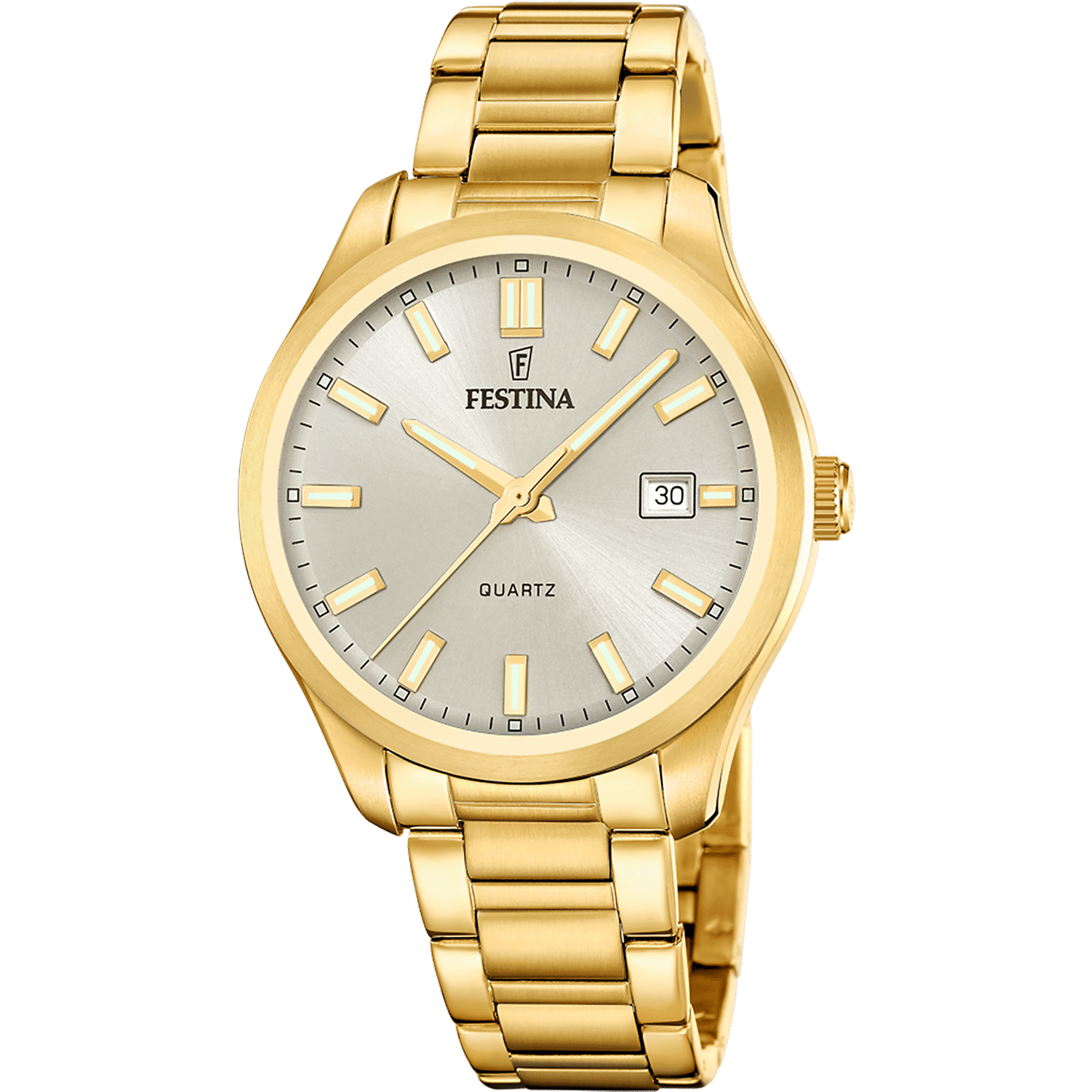 Festina F20740/1 Herrenuhr 42mm • Goldfarben • 5 ATM
