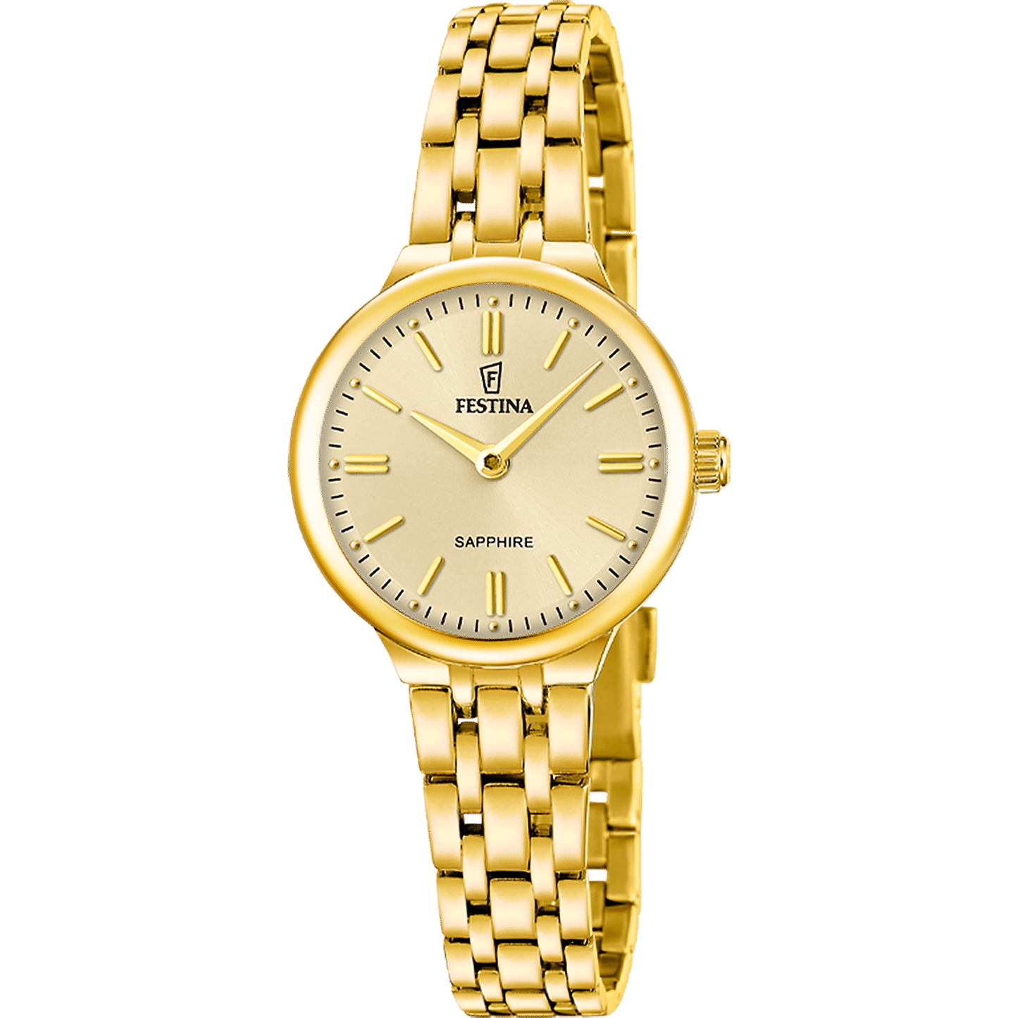 Festina Mademoiselle F20745/2 Damenuhr Goldfarben • Quarzwerk • Edelstahlarmband