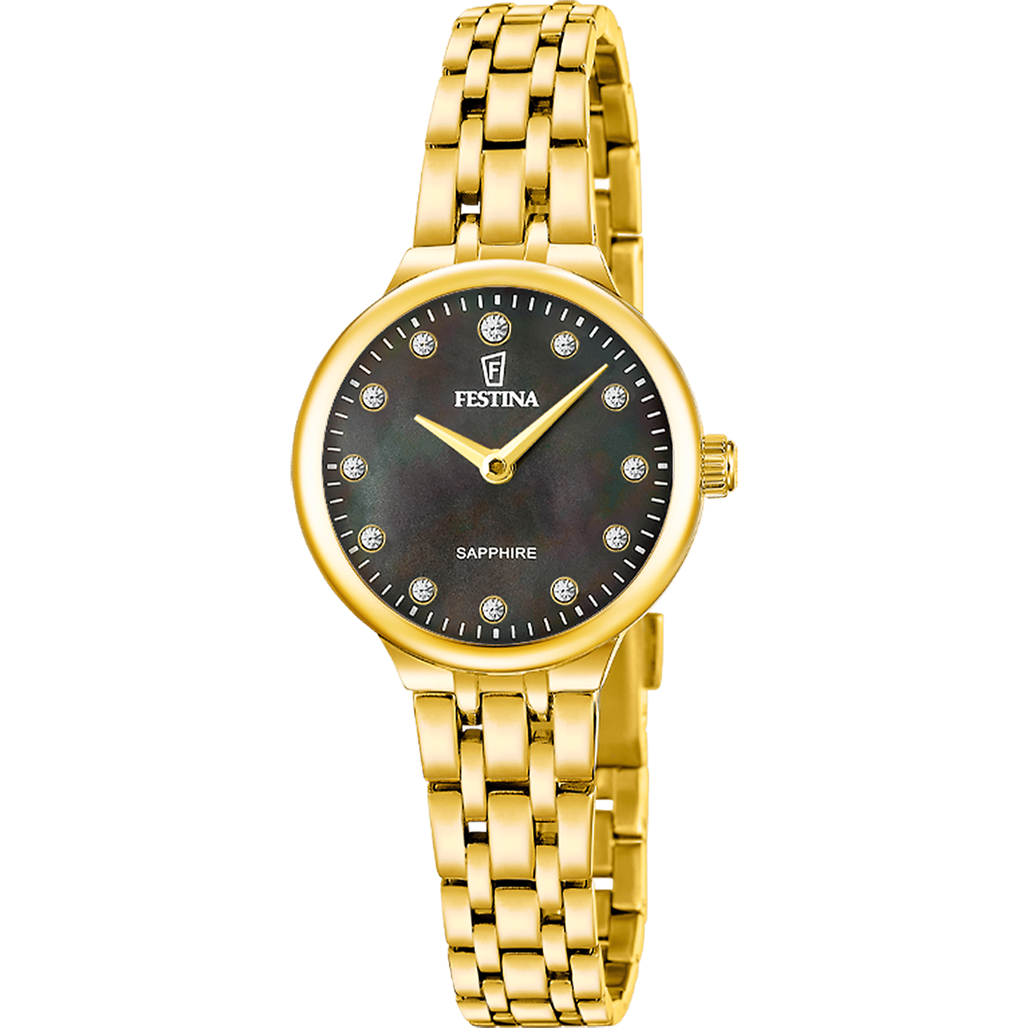 Festina Mademoiselle F20745/4 Damen Armbanduhr Schwarz • Saphirglas • Edelstahlarmband