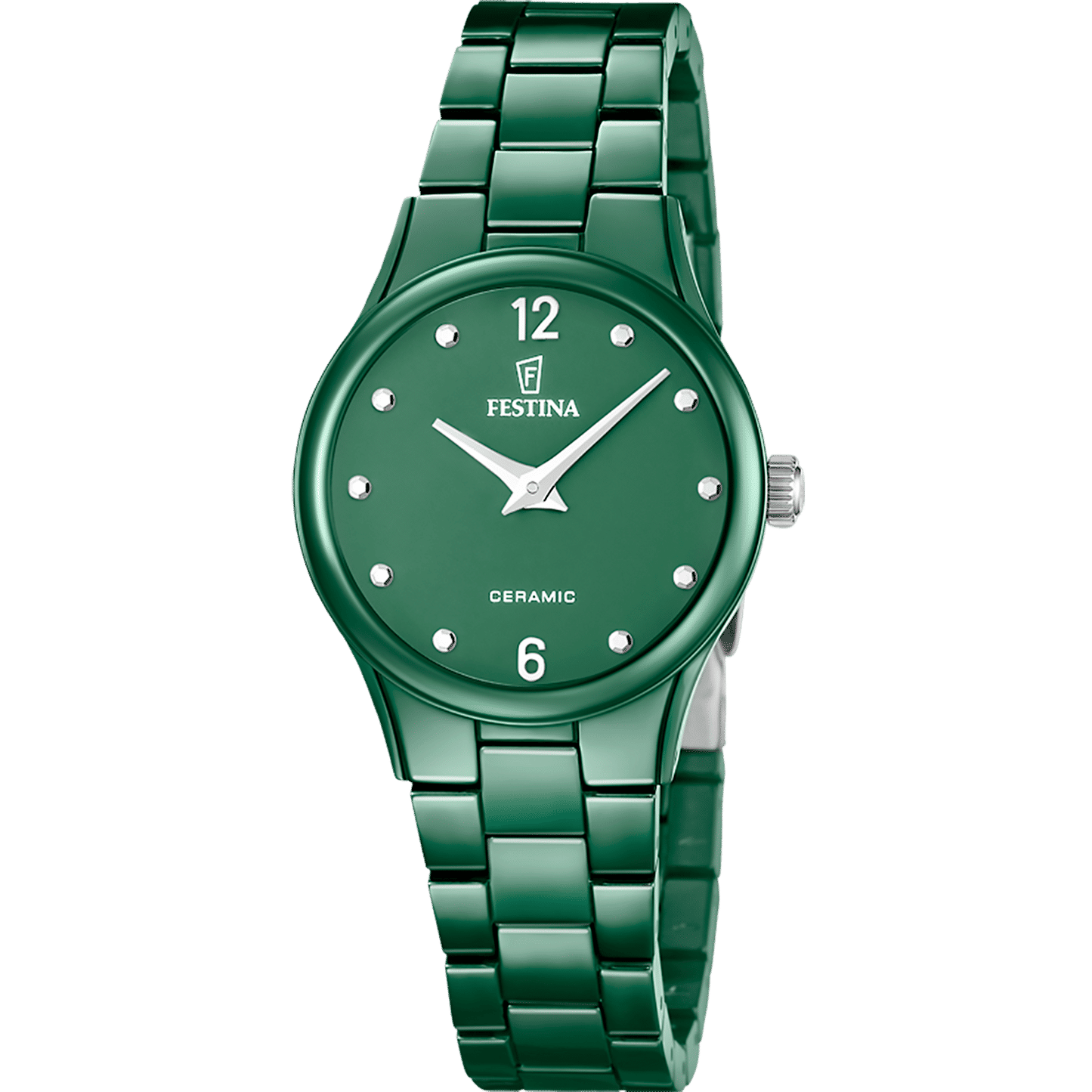 Festina Classics F20751/6 Damen Armbanduhr Grün • Keramikgehäuse • Quarzwerk